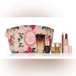 Estee Lauder Skincare & Makeup 6 Piece Gift Set Pink Ladurée Floral Bag